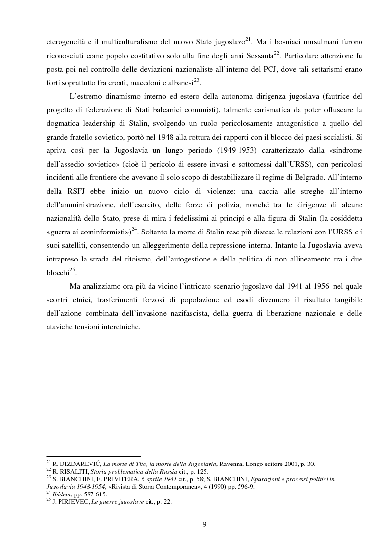 Anteprima della tesi: La Jugoslavia dal 1941 al 2000: tra esodi, scontri etnici e movimenti di popolazione, Pagina 6