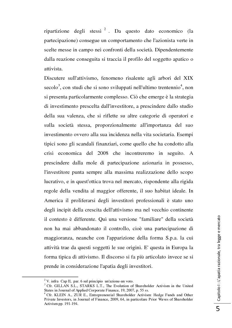 Anteprima della tesi: La Direttiva 2007/36/CE: un provvedimento contro l'apatia razionale dei mercati europei. Attuazione in Italia e in Francia., Pagina 6