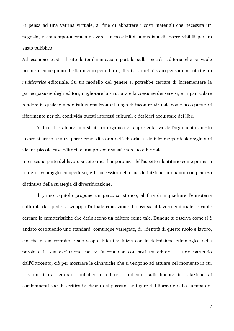 Anteprima della tesi: Specificità e posizionamento di editori di nicchia, Pagina 5