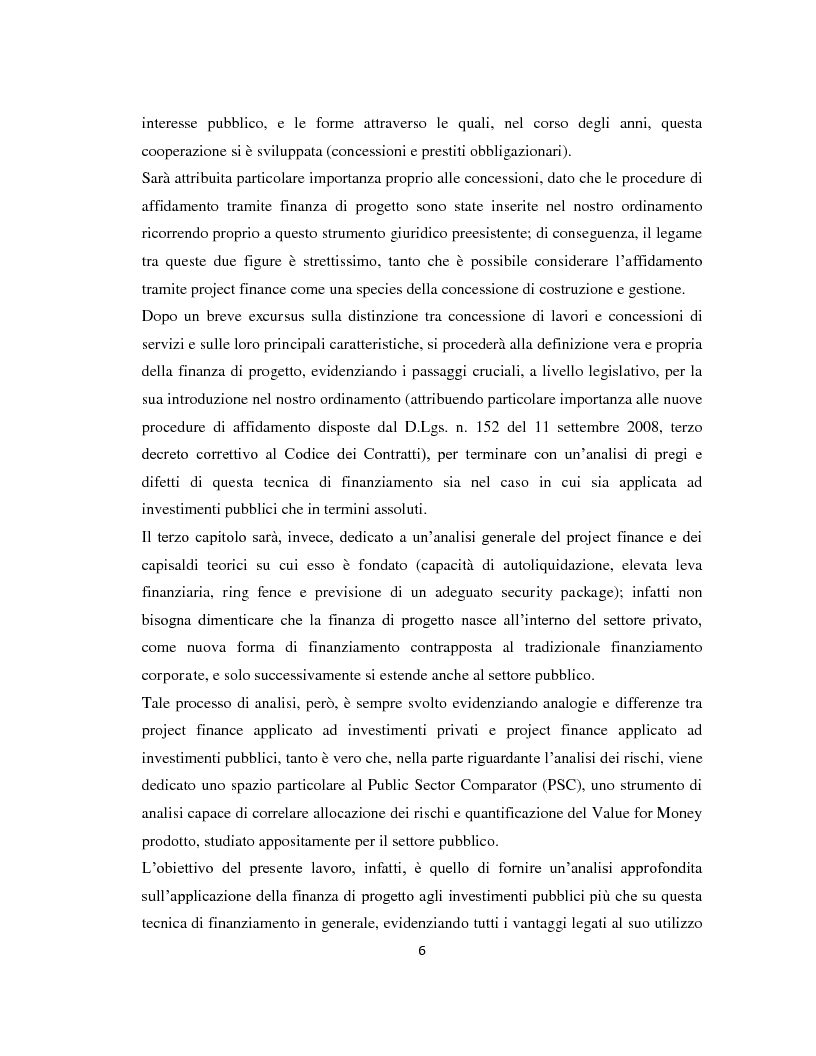 Anteprima della tesi: Il project financing come strumento di sviluppo del partenariato pubblico privato, Pagina 3