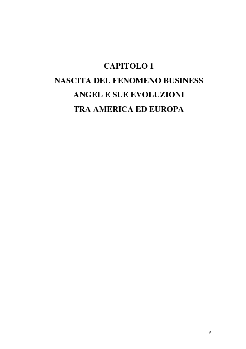 Anteprima della tesi: Caratteristiche ed evoluzioni dei business angels in Italia, Pagina 5
