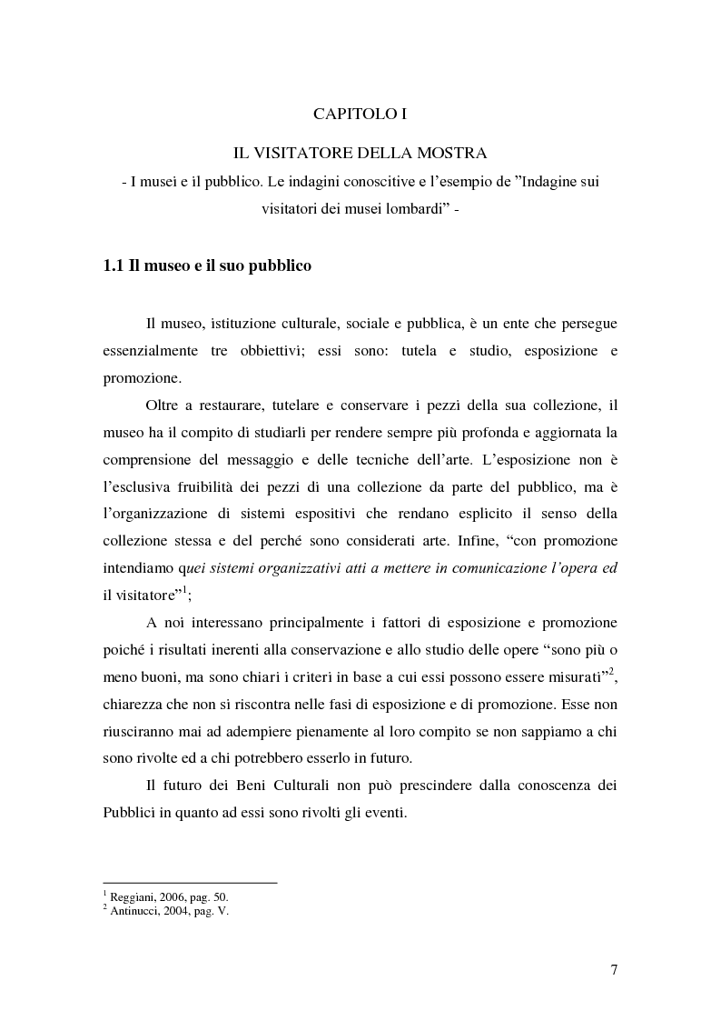 Anteprima della tesi: Il Pubblico del Castello dei Pico. Indagine sui Visitatori del Centro Espositivo della Mirandola, Pagina 4