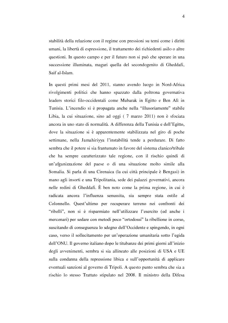 Anteprima della tesi: Le relazioni economiche tra Italia e Libia dopo il Trattato di Bengasi (2008)., Pagina 4
