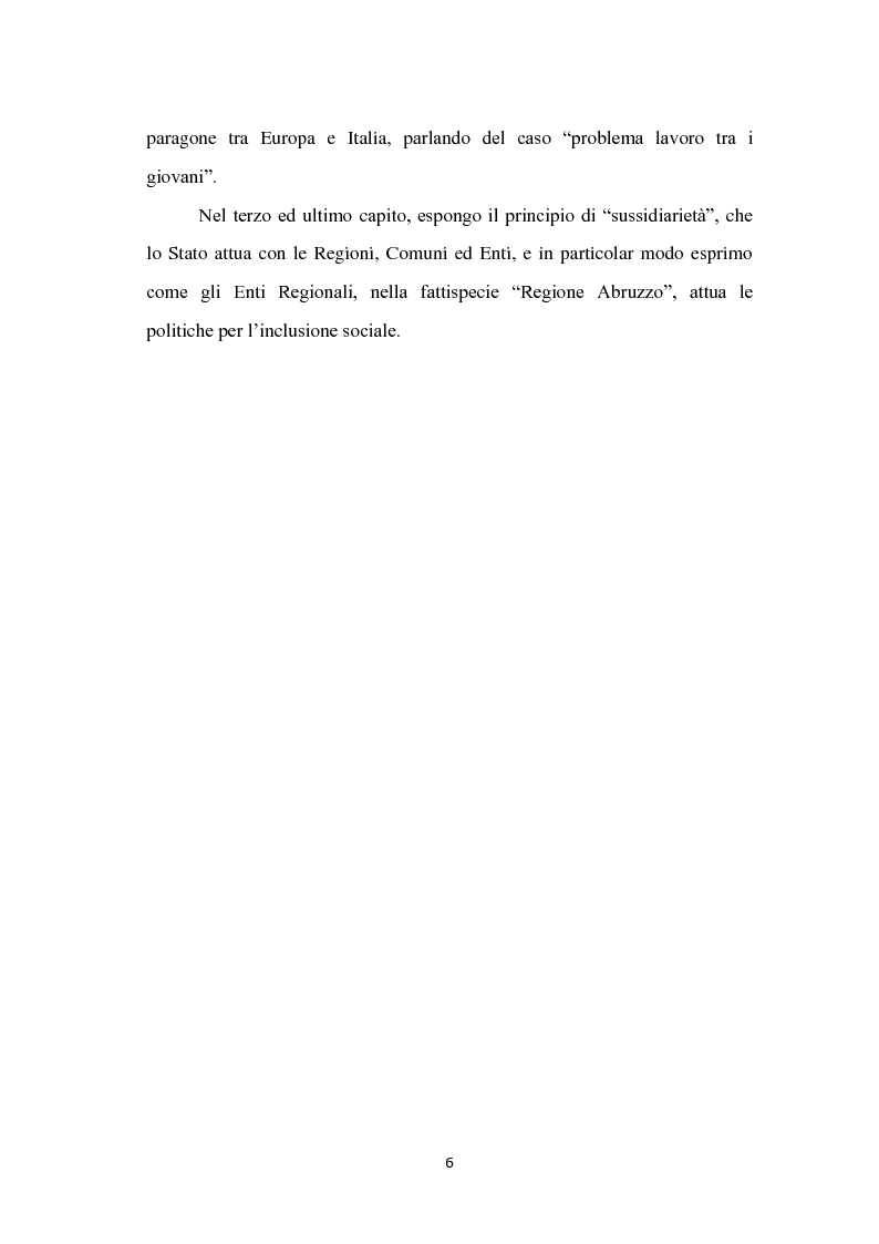 Anteprima della tesi: Politiche di inclusione sociale con particolare attenzione alla situazione abruzzese, Pagina 3