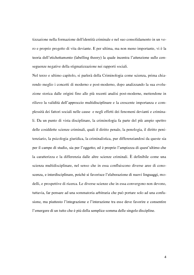 Anteprima della tesi: Da Lombroso ai giorni nostri: un profilo criminologico, Pagina 4