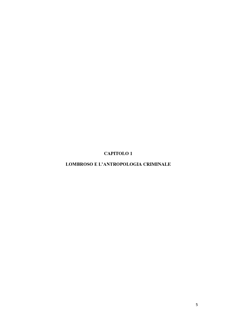 Anteprima della tesi: Da Lombroso ai giorni nostri: un profilo criminologico, Pagina 5