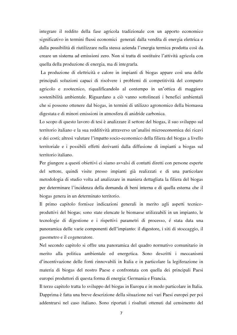 Anteprima della tesi: Biogas: tecnologie, incentivi, redditività ed impatto territoriale., Pagina 4