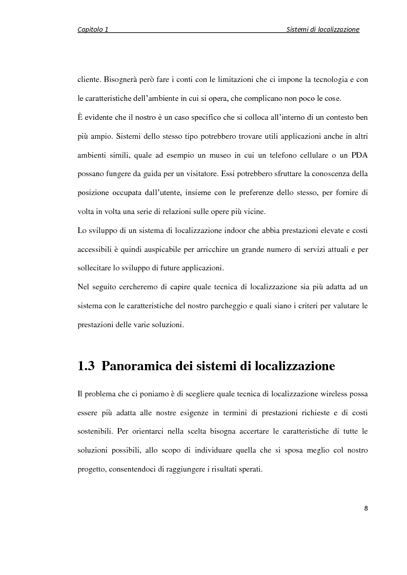 Anteprima della tesi: Localizzazione wireless in ambienti indoor per assistenza al parcheggio. Architettura di servizio e caratterizzazione statistica dell’ambiente elettromagnetico., Pagina 9