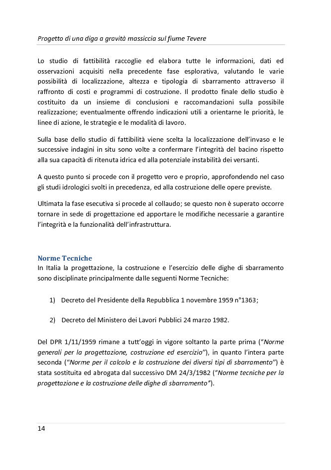 Anteprima della tesi: Progetto di una diga a gravità massiccia sul fiume Tevere, Pagina 11