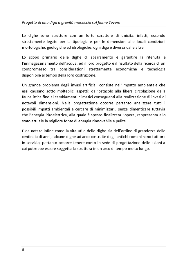 Anteprima della tesi: Progetto di una diga a gravità massiccia sul fiume Tevere, Pagina 3