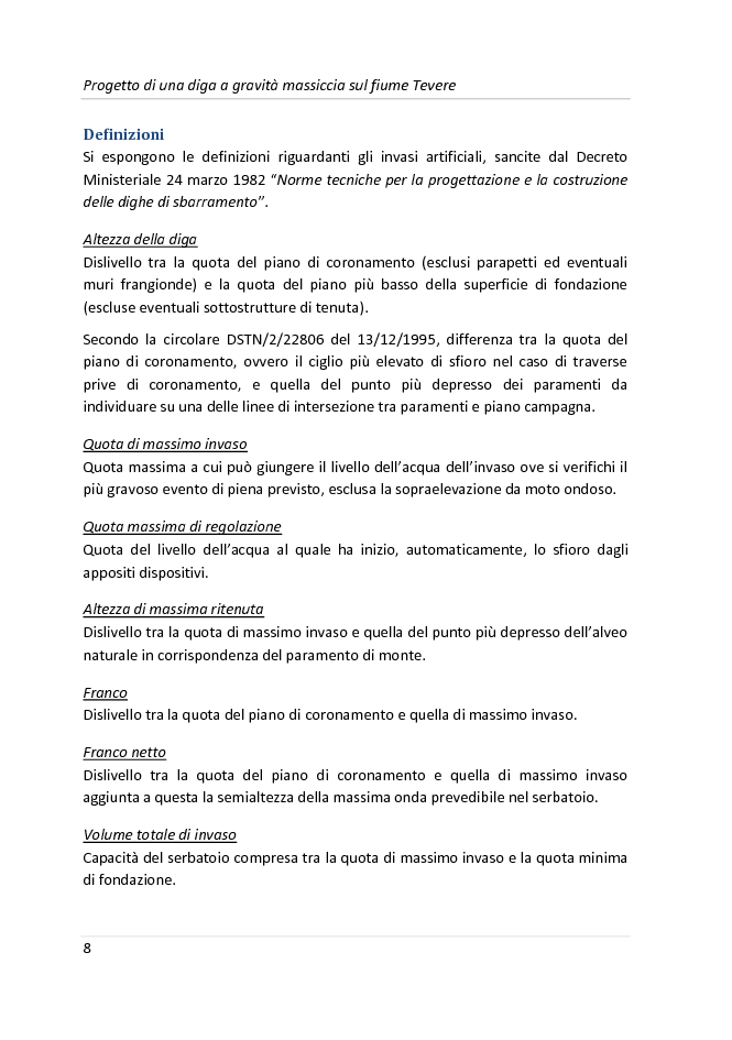 Anteprima della tesi: Progetto di una diga a gravità massiccia sul fiume Tevere, Pagina 5