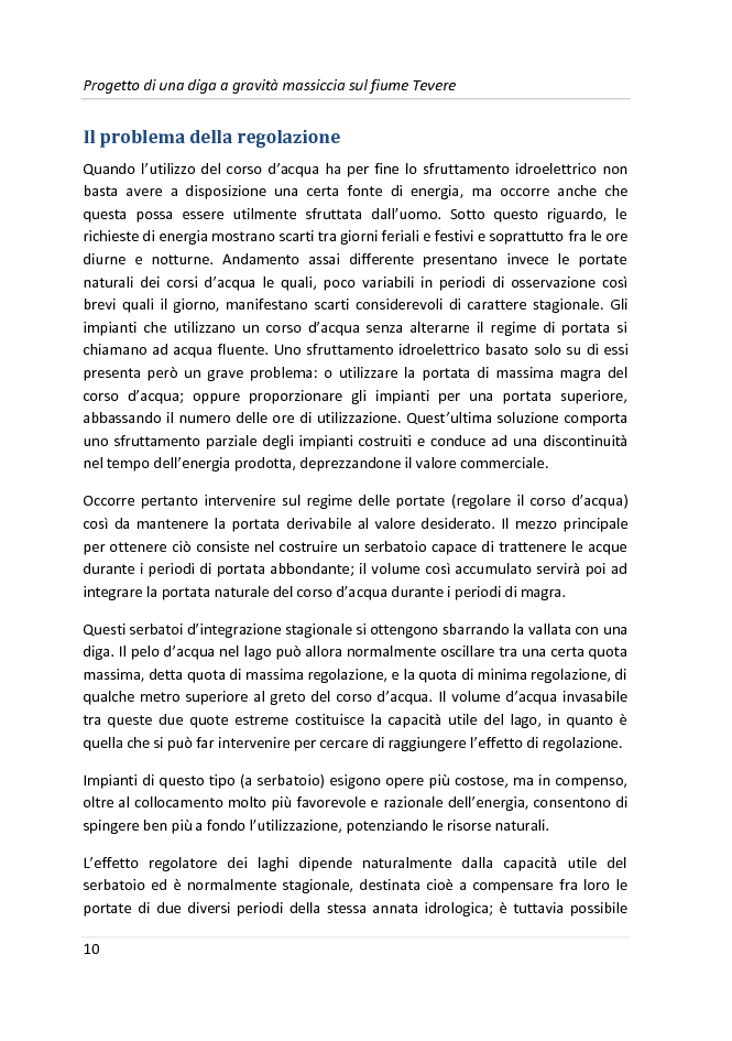 Anteprima della tesi: Progetto di una diga a gravità massiccia sul fiume Tevere, Pagina 7