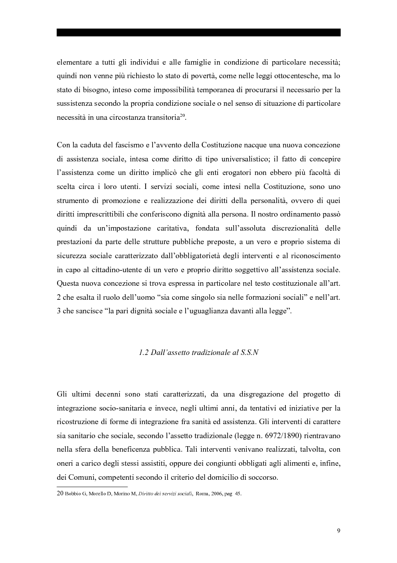 Anteprima della tesi: I servizi sociali: caratteri e profilo giuridico, Pagina 6