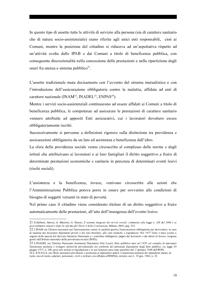 Anteprima della tesi: I servizi sociali: caratteri e profilo giuridico, Pagina 7