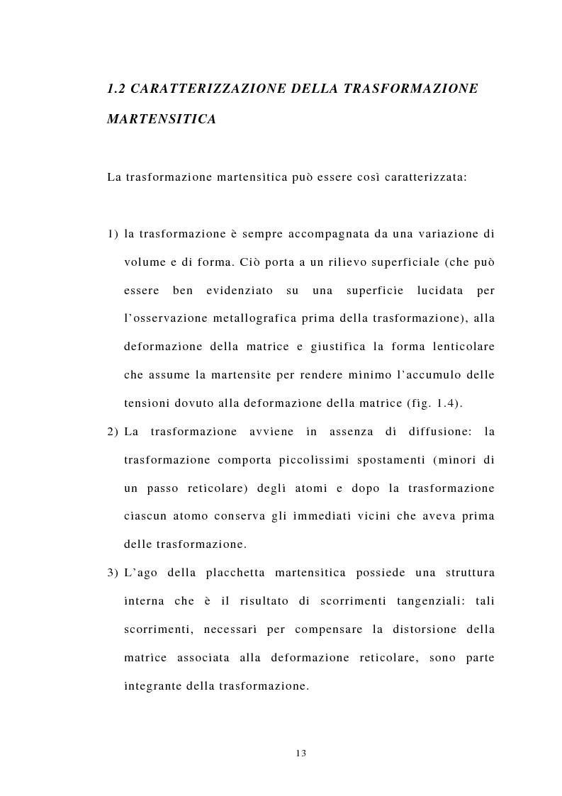 Anteprima della tesi: Studio Sperimentale della trasformazione martensitica diretta e inversa della lega a memoria di forma Cu83 Al13 Ni4, Pagina 6