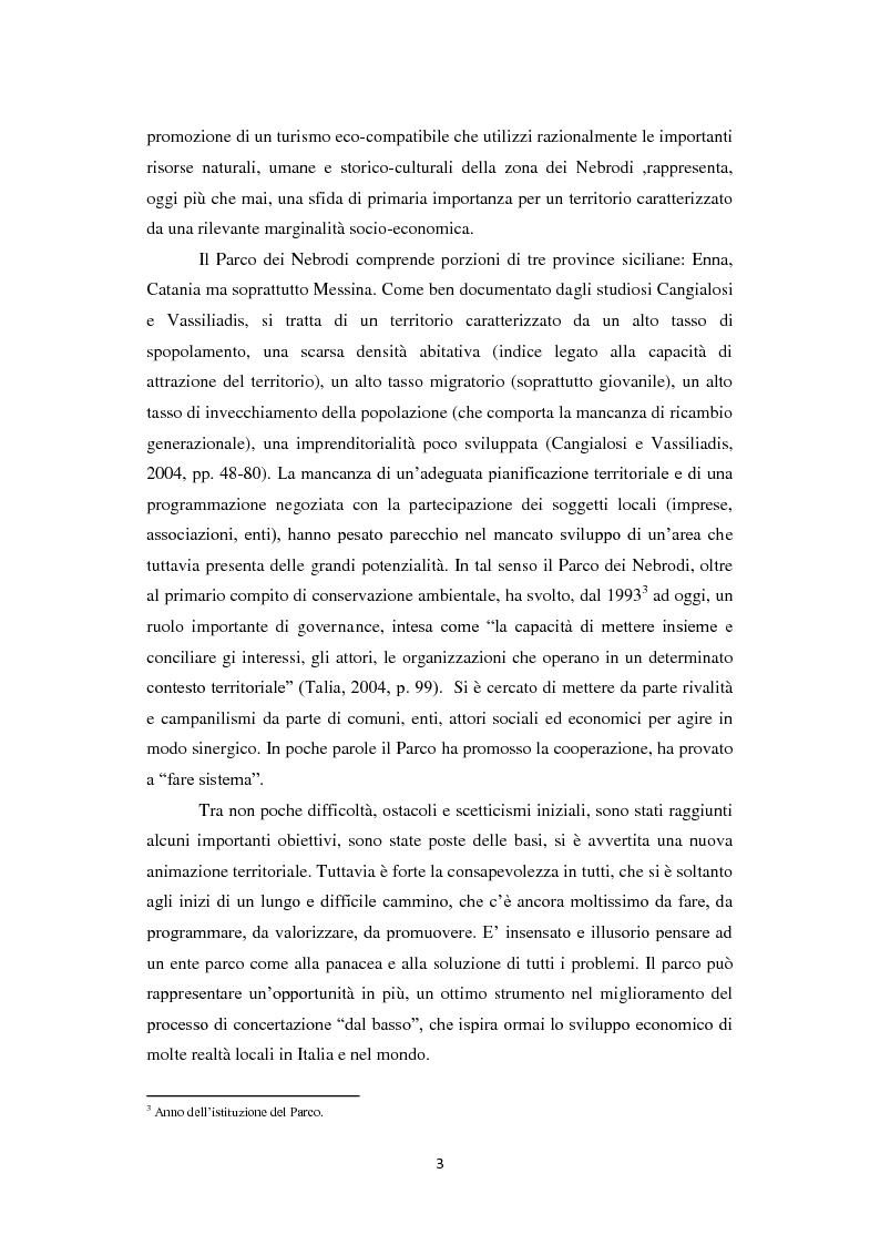 Anteprima della tesi: Parco dei Nebrodi: sviluppo sostenibile, cooperazione e turismo integrato, Pagina 3
