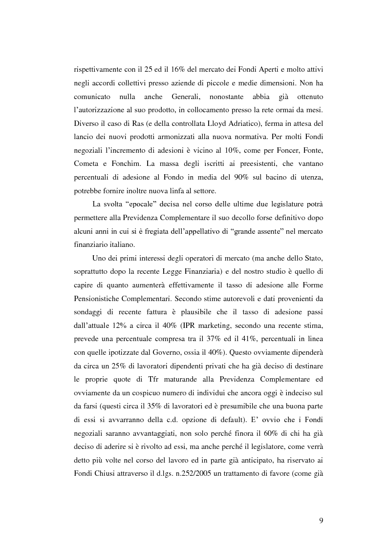 Anteprima della tesi: La Previdenza Complementare: mercato italiano e confronti internazionali, Pagina 10