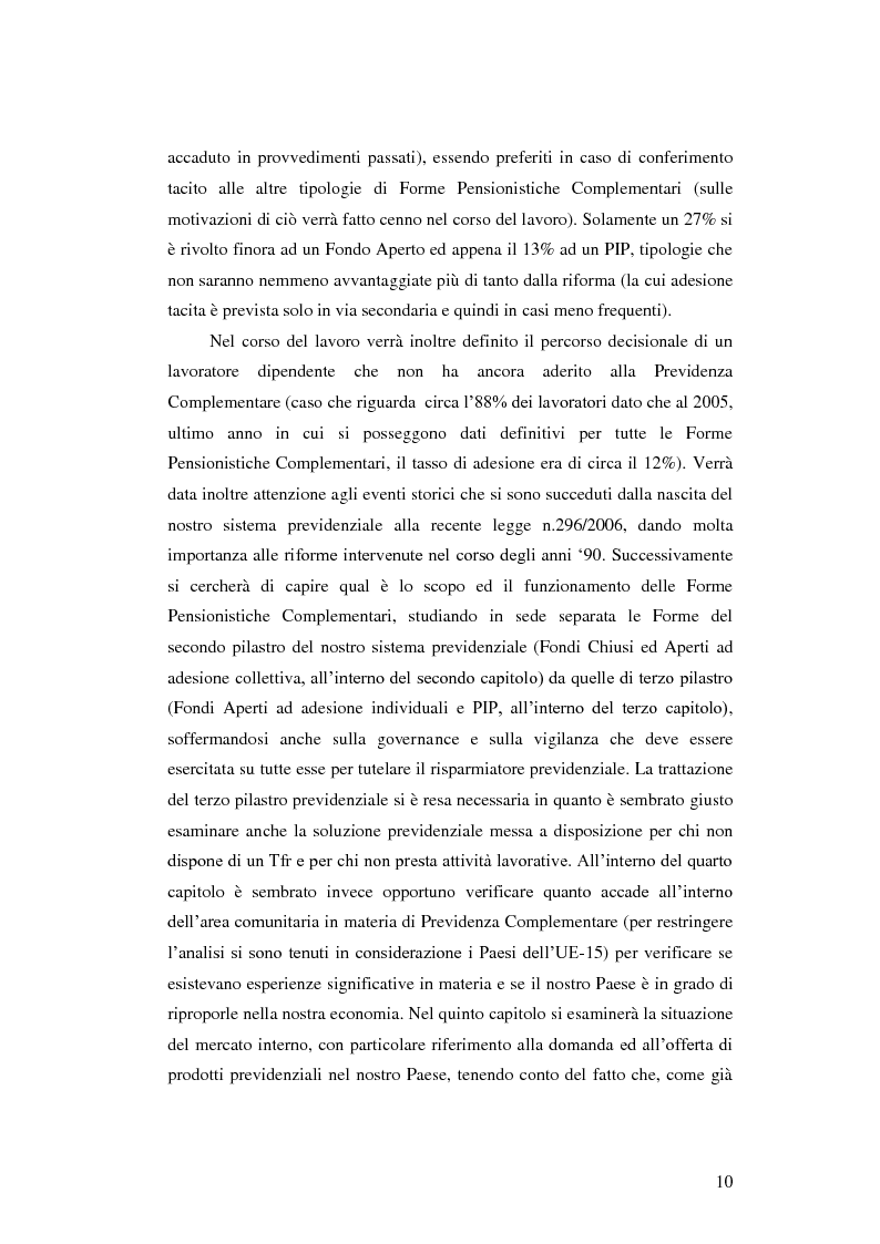 Anteprima della tesi: La Previdenza Complementare: mercato italiano e confronti internazionali, Pagina 11