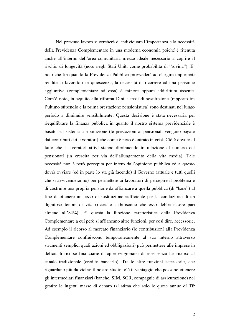 Anteprima della tesi: La Previdenza Complementare: mercato italiano e confronti internazionali, Pagina 3