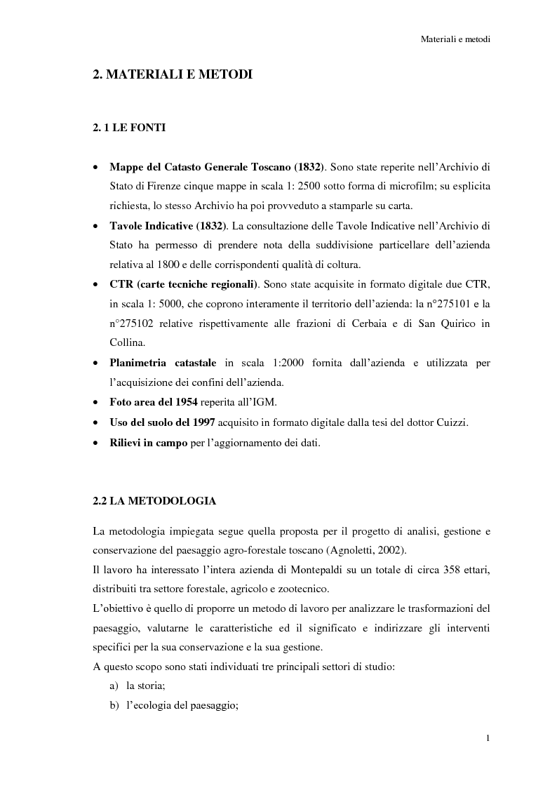 Anteprima della tesi: Le risorse paesaggistiche della Fattoria di Montepaldi - analisi storica e proposte di gestione, Pagina 4