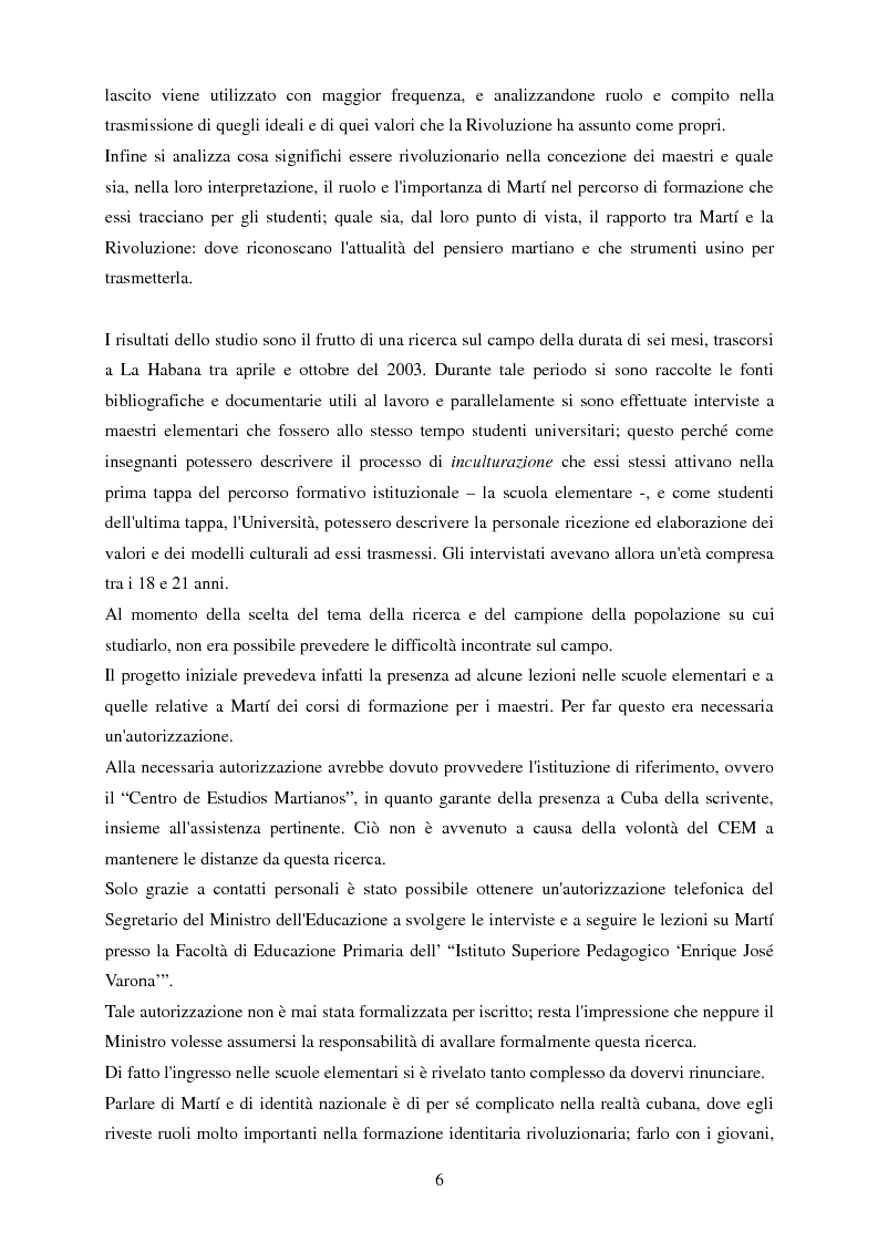 Anteprima della tesi: Nazionalismo e rivoluzione a Cuba: l'eredità di José Martí nella scuola elementare, Pagina 7