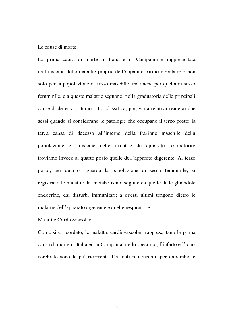 Anteprima della tesi: Soppravivenza e cause di morte in Campania e Provincia, Pagina 4