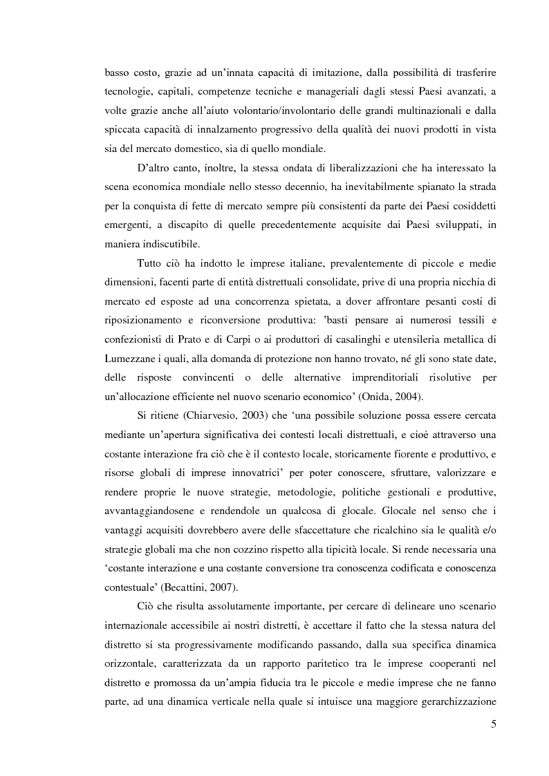Anteprima della tesi: L’internazionalizzazione dei distretti industriali: il caso del tessile abbigliamento di Carpi, Pagina 3