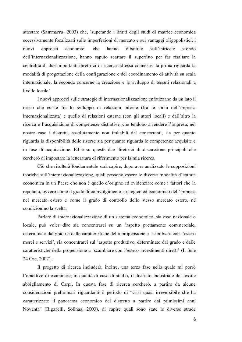 Anteprima della tesi: L’internazionalizzazione dei distretti industriali: il caso del tessile abbigliamento di Carpi, Pagina 6