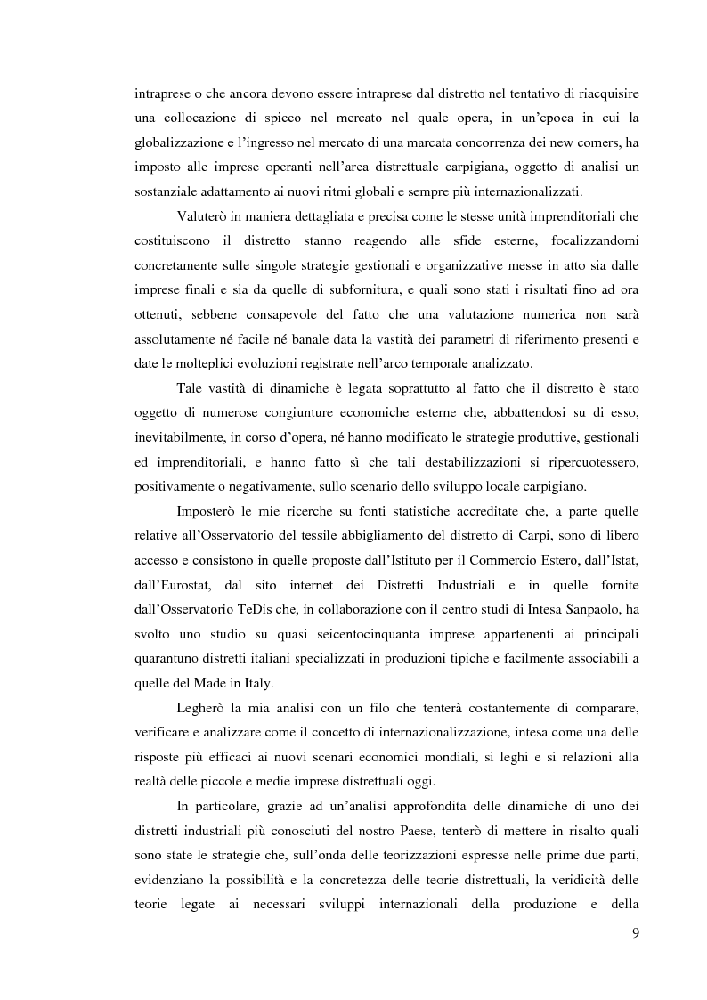Anteprima della tesi: L’internazionalizzazione dei distretti industriali: il caso del tessile abbigliamento di Carpi, Pagina 7