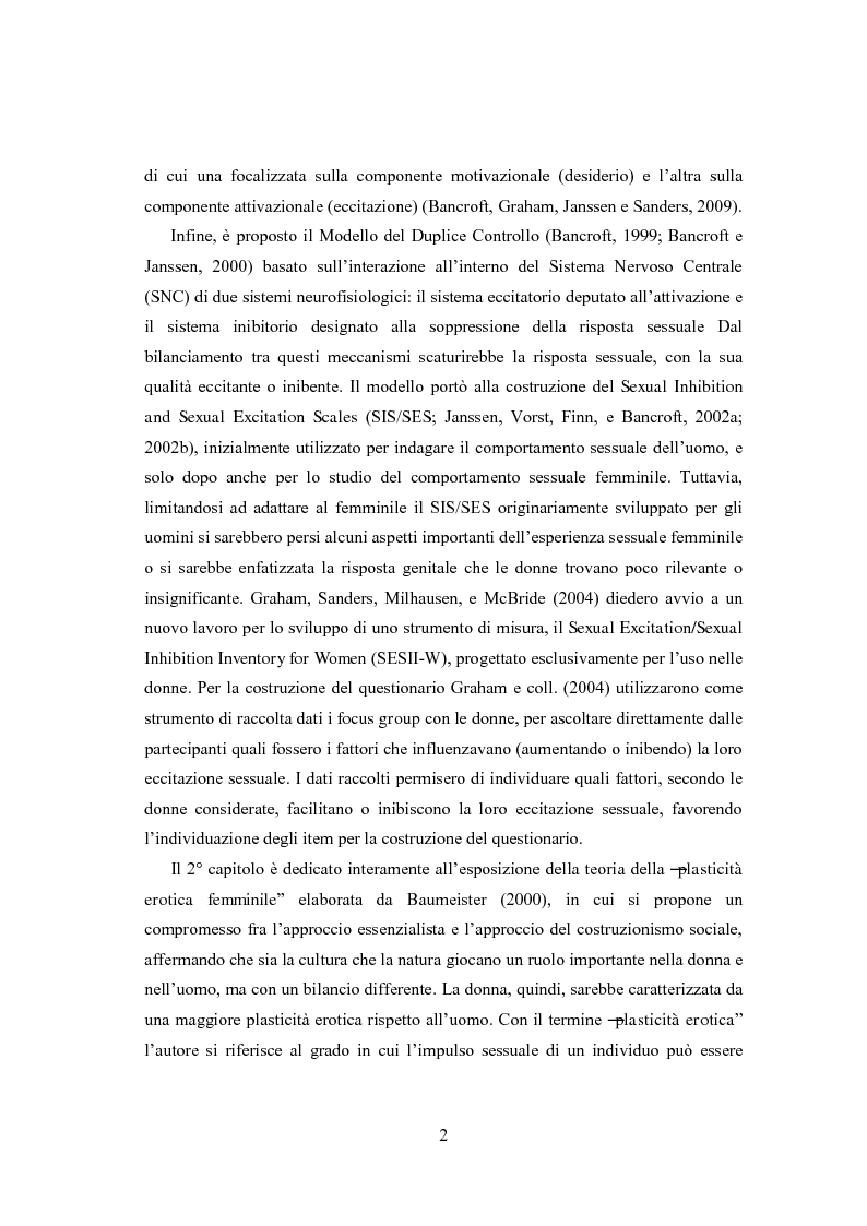 Anteprima della tesi: Eccitazione ed inibizione sessuale in un campione di donne siciliane: uno studio tramite focus group., Pagina 3
