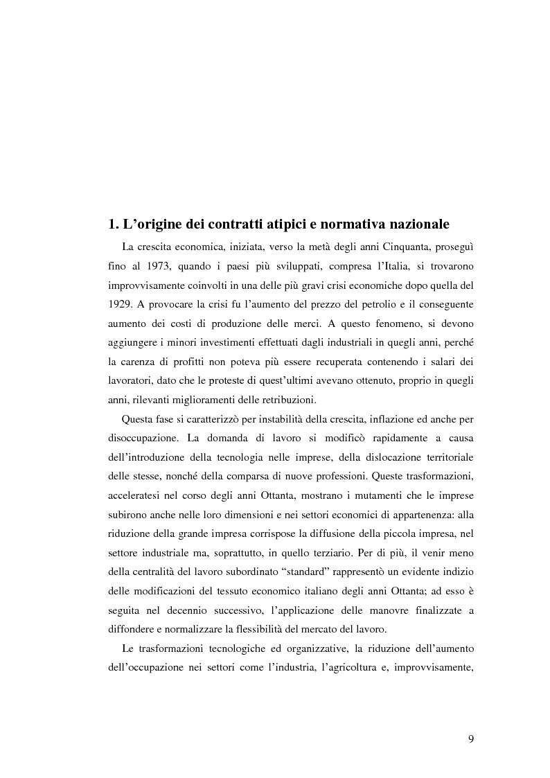Anteprima della tesi: La diffusione dei contratti atipici: costi e benefici, Pagina 8