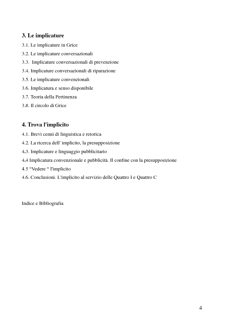 Indice della tesi: Presupposizione e Pubblicità, Pagina 2