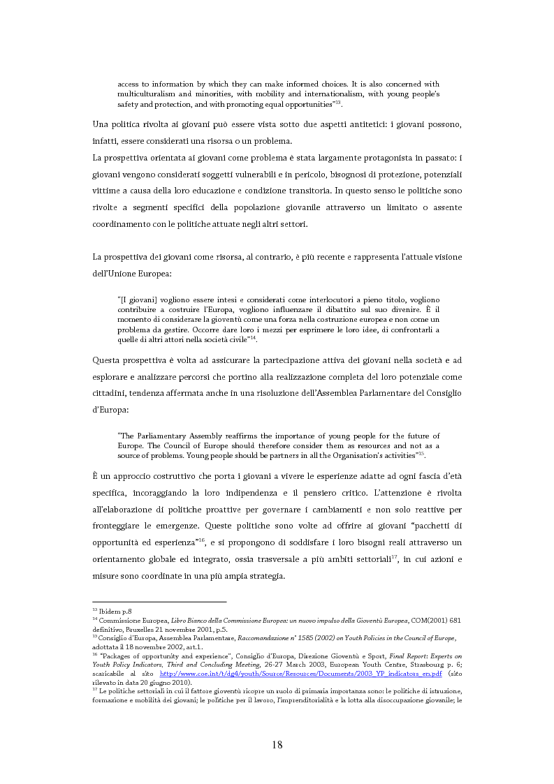 Anteprima della tesi: Giovani in Europa, giovani per l’Europa attraverso il programma Youth in Action 2007-2013: il ruolo del volontariato e dell’educazione non formale nell’integrazione europea, Pagina 13