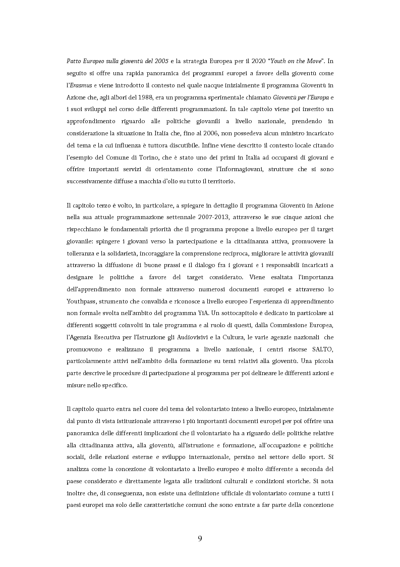 Anteprima della tesi: Giovani in Europa, giovani per l’Europa attraverso il programma Youth in Action 2007-2013: il ruolo del volontariato e dell’educazione non formale nell’integrazione europea, Pagina 4