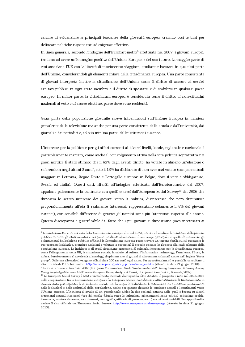 Anteprima della tesi: Giovani in Europa, giovani per l’Europa attraverso il programma Youth in Action 2007-2013: il ruolo del volontariato e dell’educazione non formale nell’integrazione europea, Pagina 9