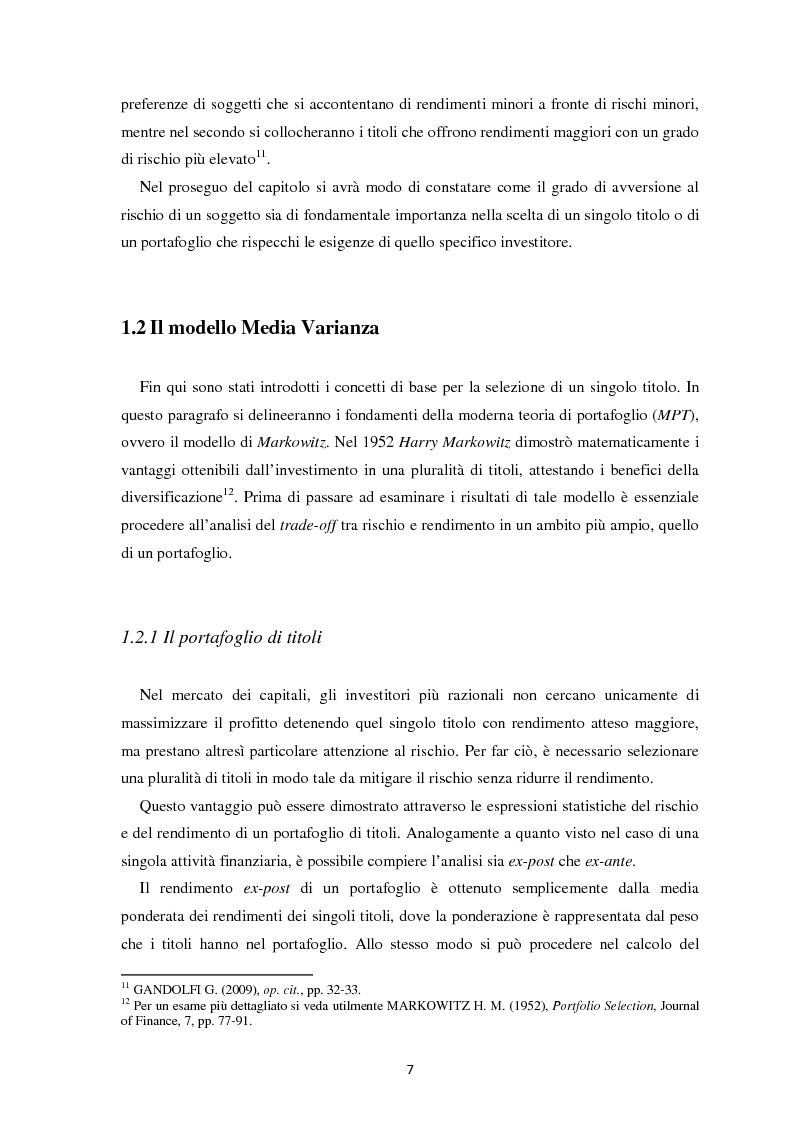 Anteprima della tesi: Scomposizione di portafogli finanziari e replica attraverso Exchange Traded Funds, Pagina 8