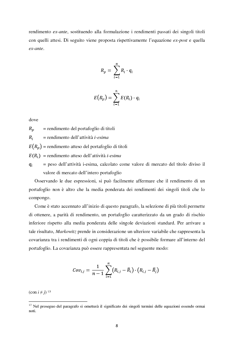 Anteprima della tesi: Scomposizione di portafogli finanziari e replica attraverso Exchange Traded Funds, Pagina 9