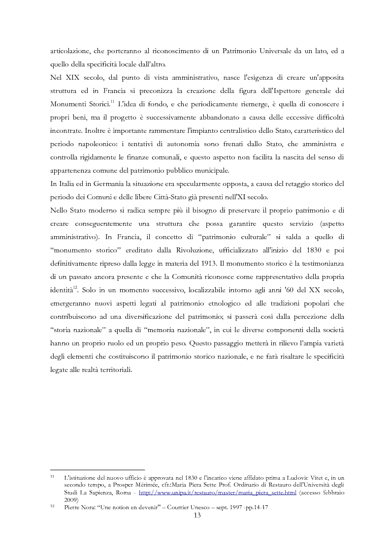 Anteprima della tesi: Le Regioni e il patrimonio culturale nel diritto internazionale, europeo e nazionale. Casi di studio e comparazione tra Italia, Francia e Spagna, Pagina 13