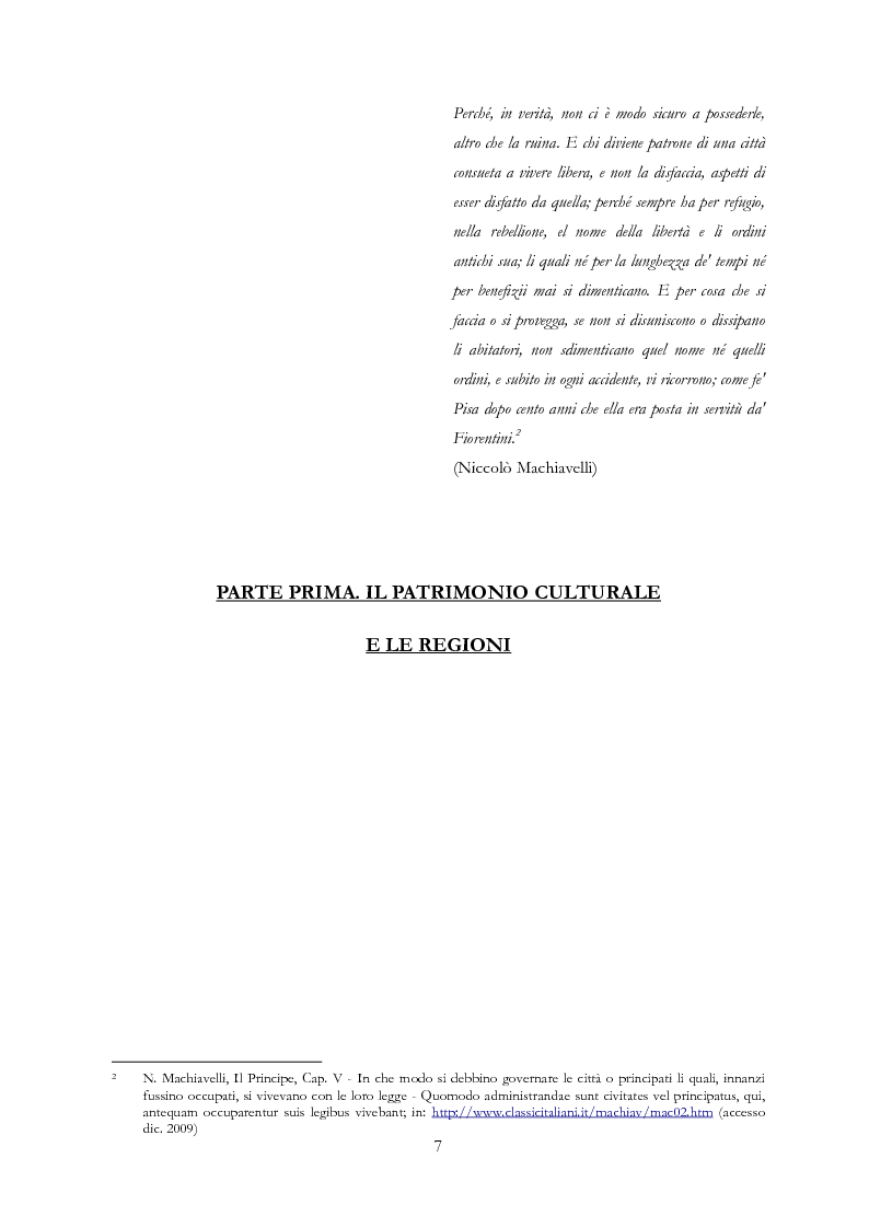 Anteprima della tesi: Le Regioni e il patrimonio culturale nel diritto internazionale, europeo e nazionale. Casi di studio e comparazione tra Italia, Francia e Spagna, Pagina 7