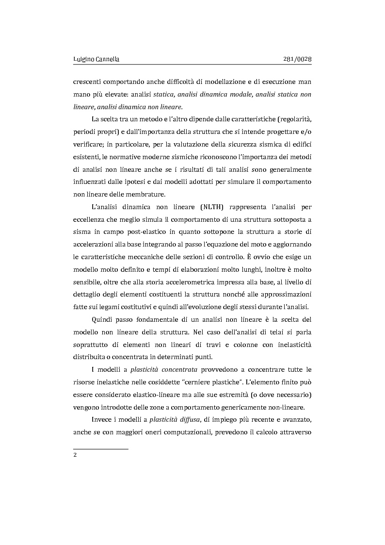 Anteprima della tesi: Applicazione comparata di metodologie per l'analisi sismica di strutture esistenti in cemento armato, Pagina 3