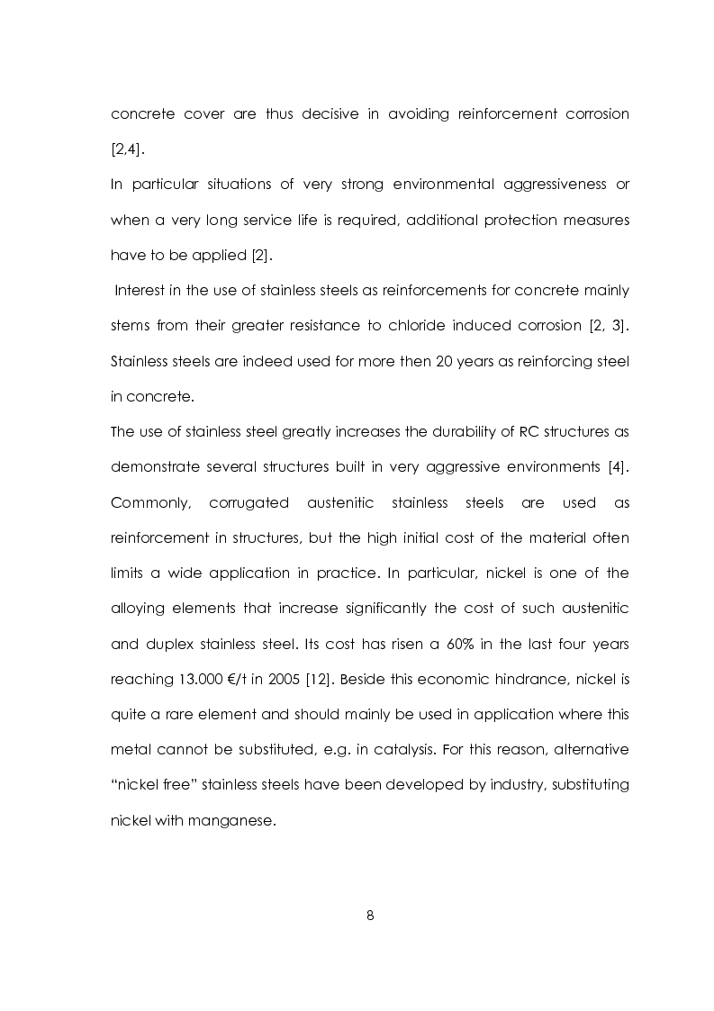 Anteprima della tesi: Corrosion resistance of new nickel free stainless steel inalkaline solutions containing chloride ions, Pagina 5