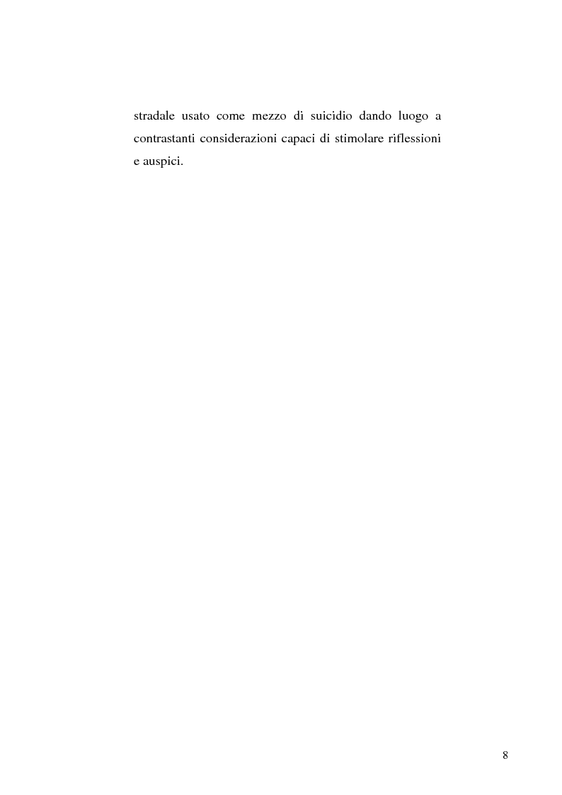 Anteprima della tesi: L'incidente stradale come mezzo di suicidio. Tecniche investigative e profilo criminologico della vittima., Pagina 5
