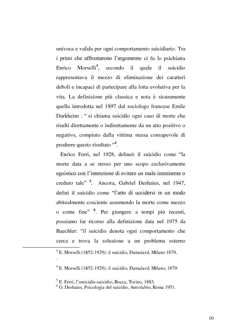 Anteprima della tesi: L'incidente stradale come mezzo di suicidio. Tecniche investigative e profilo criminologico della vittima., Pagina 7