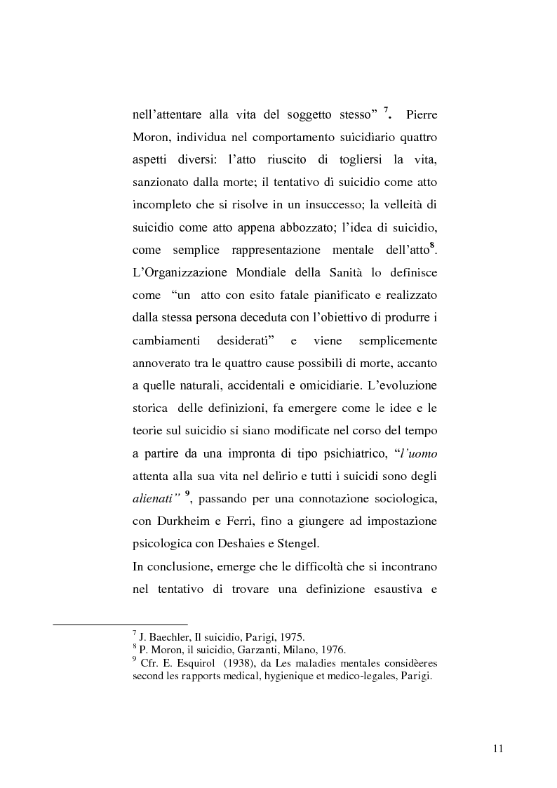 Anteprima della tesi: L'incidente stradale come mezzo di suicidio. Tecniche investigative e profilo criminologico della vittima., Pagina 8