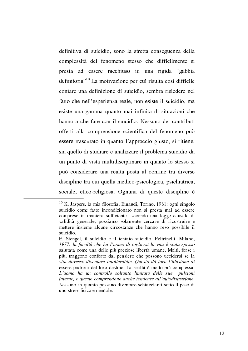 Anteprima della tesi: L'incidente stradale come mezzo di suicidio. Tecniche investigative e profilo criminologico della vittima., Pagina 9