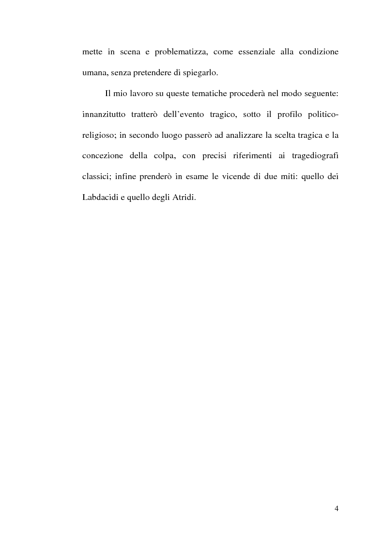 Anteprima della tesi: La scelta tragica e la concezione della colpa: il mito di Edipo e l’Agamennone di Eschilo., Pagina 4