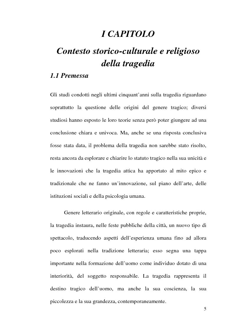 Anteprima della tesi: La scelta tragica e la concezione della colpa: il mito di Edipo e l’Agamennone di Eschilo., Pagina 5