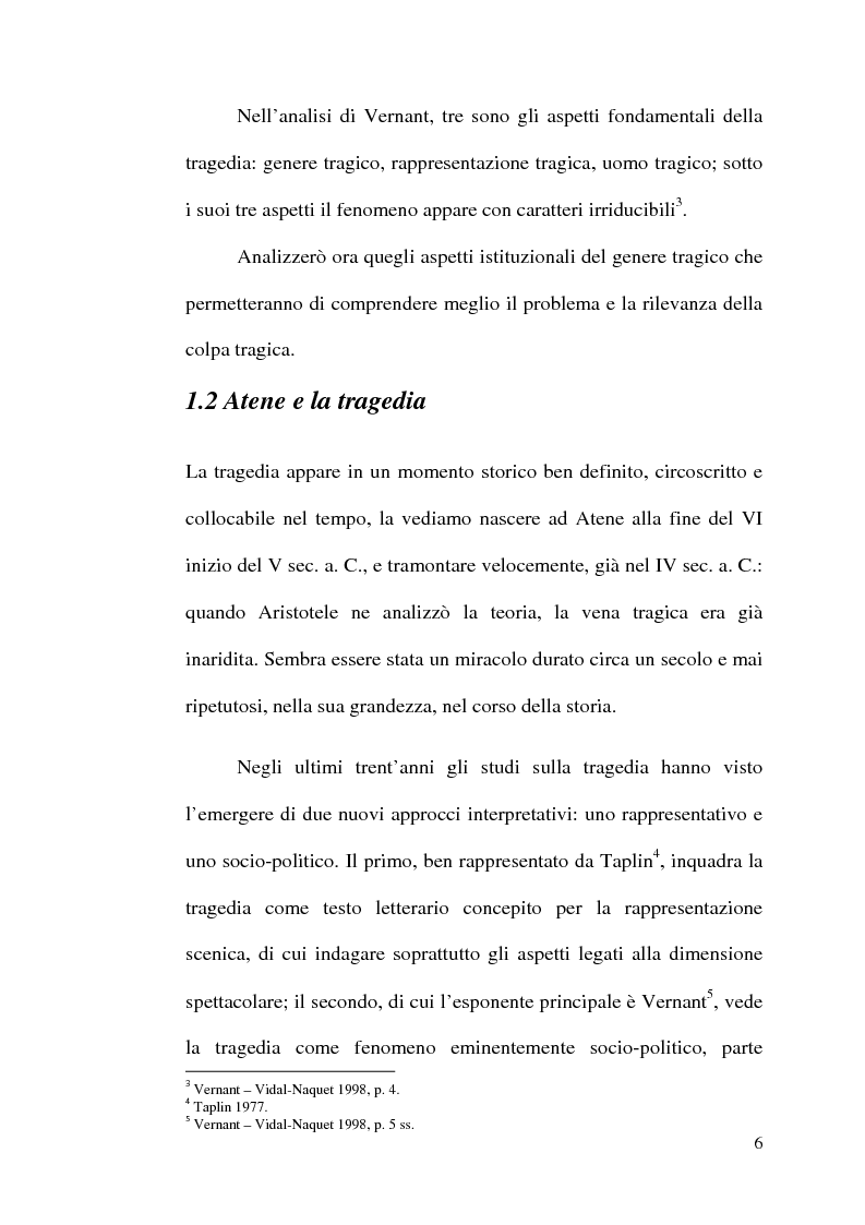 Anteprima della tesi: La scelta tragica e la concezione della colpa: il mito di Edipo e l’Agamennone di Eschilo., Pagina 6
