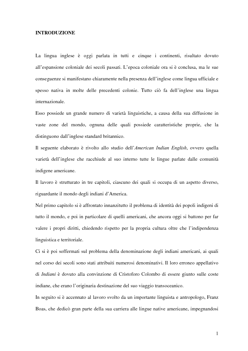 Anteprima della tesi: American Indian English: storia e caratteristiche, Pagina 4