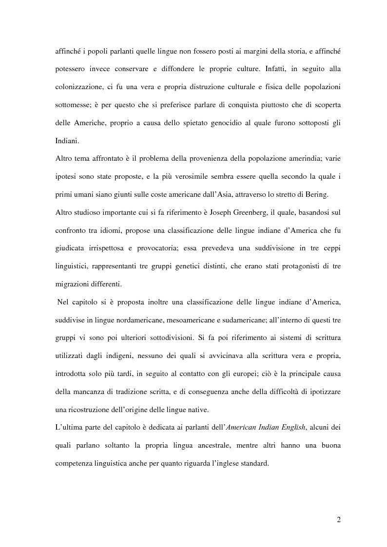 Anteprima della tesi: American Indian English: storia e caratteristiche, Pagina 5